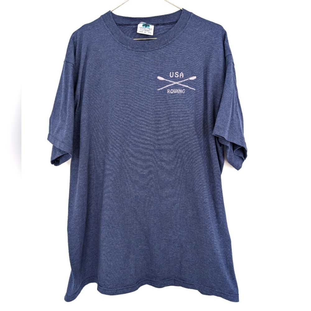 Vintage Single Stitch Kingstree Classic USA Rowing Embroidery Short Sleeve Sz XL - Picture 1 of 15